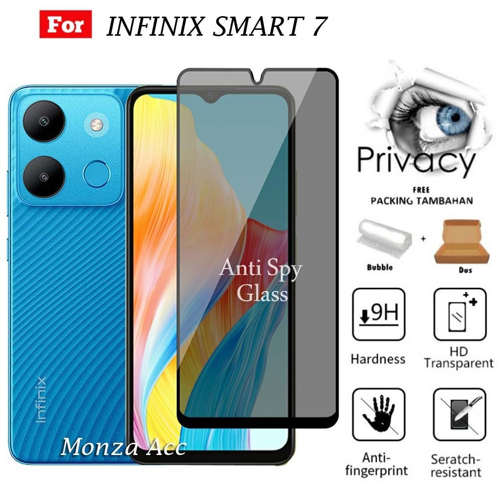 Tempered Glass Spy/Privasi Infinix Smart 7 - Pelindung Layar Handphone Infinix Smart 7