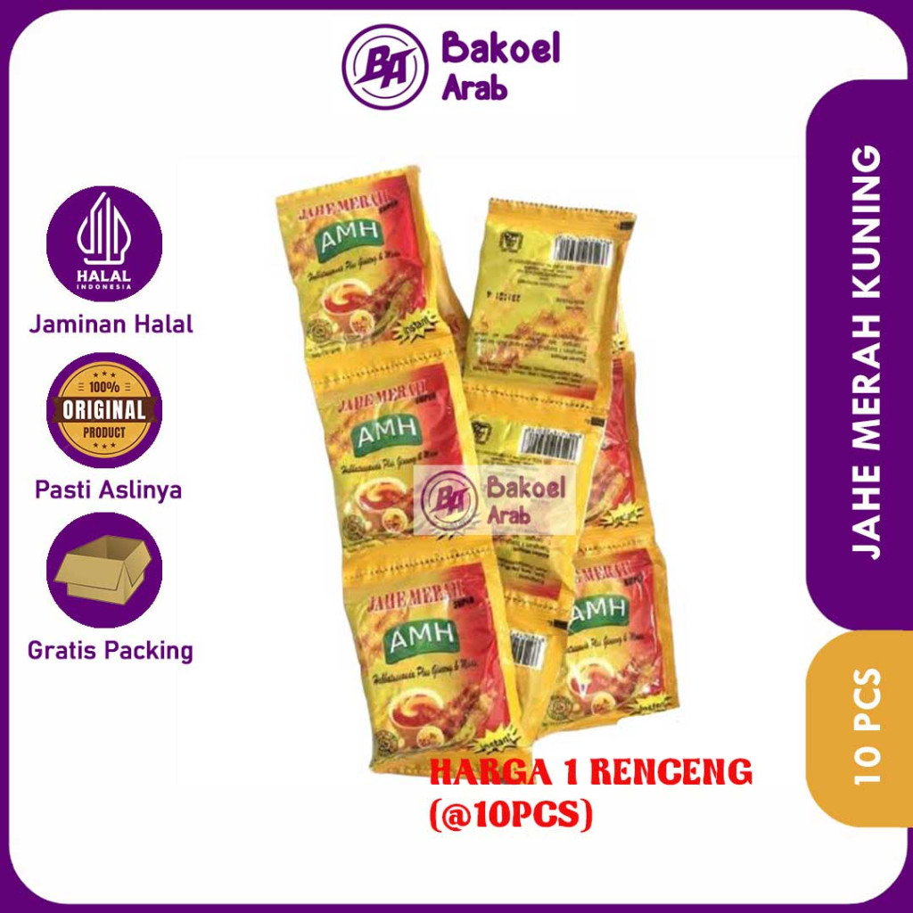 

1 Renceng (10Pcs) Asli JAHE MERAH AMH KUNING SULE Dengan Ginseng MPASI Susu Booster Habasi Madu Super