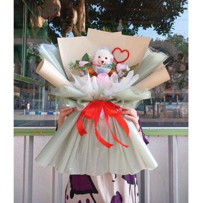 BUKET BONEKA PROFESI GURU HIJAB BUKET HARI GURU BUKET ULANG TAHUN WISUDA GRADUATION BUKET JUMBO BUKE