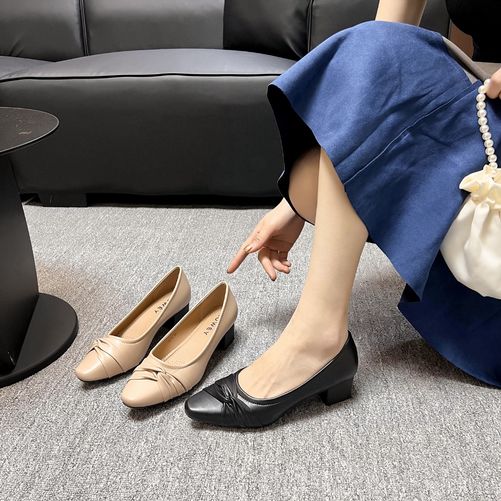 Rowey Sepatu Pansus Kerja Wanita Hak Tahu 5cm Gita