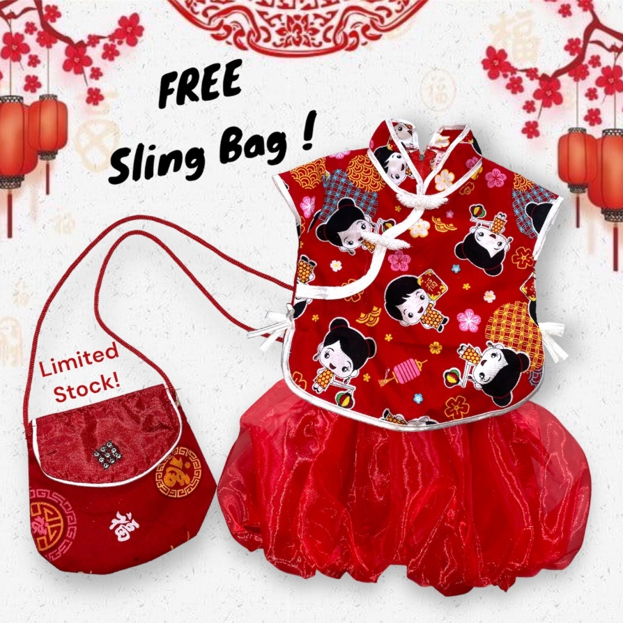 SETELAN BAJU CINA CHEONGSAM ROK PEREMPUAN