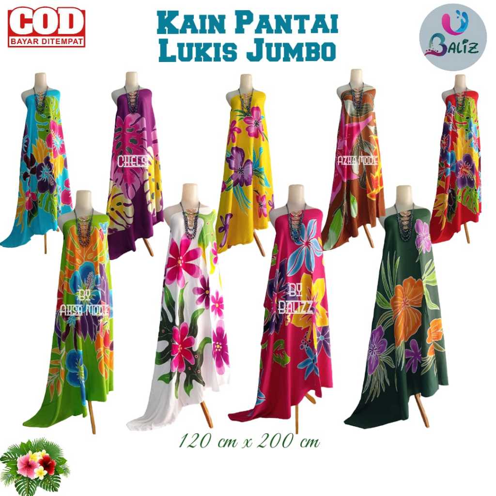 kain pantai motif Lukis Cantingan Tangan Jumbo - sarung pantai bali - kain pantai bali - sarung bali