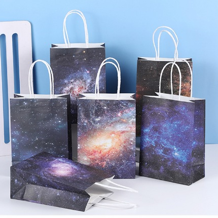 

Paperbag STARRY NIGHT goodie bag ultah anak cute / tempat snack hadiah 15x8x21cm