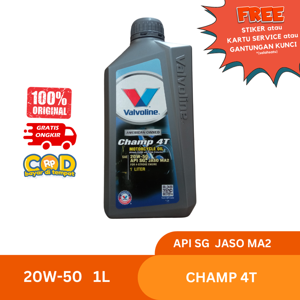 OLI VALVOLINE CHAMP 4T 20W50 API SG JASO MA2 Oli sepeda motor