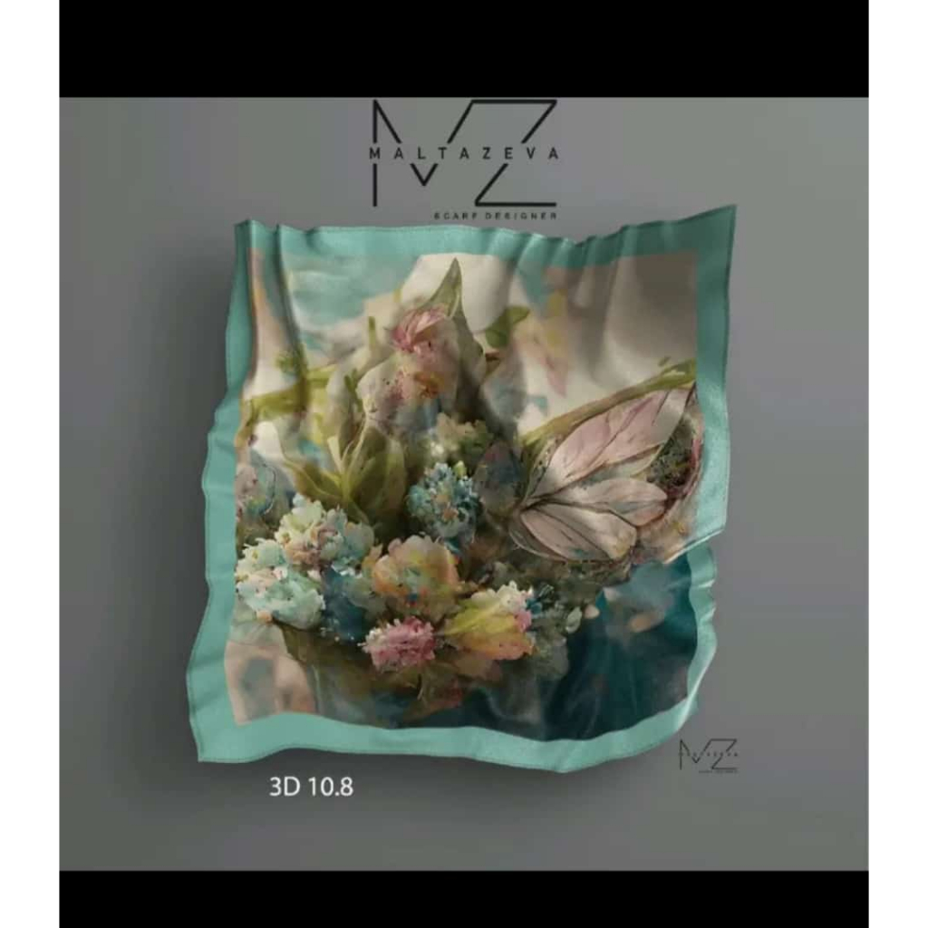 Hijab Segiempat Motif Ala JP // Rainbow Chain Milla Denada Raya Kanaya Gradasi Series