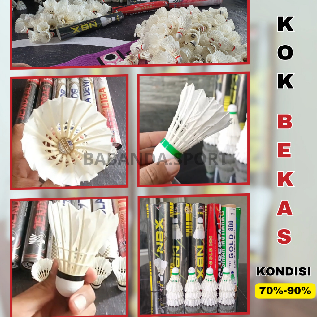 Shuttlecock Badminton/Kok Bulutangkis Bekas Berkualitas Kondisi 70-90%