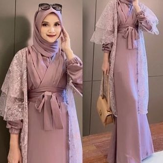 [ ADA JUMBO ] Gamis Terbaru Velvet mix brokat modern Dress kondangan wisuda lamaran Baju muslim wani
