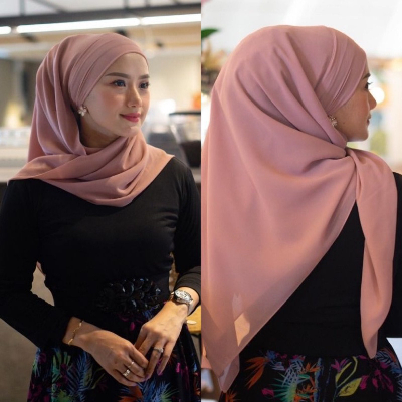 ELXIE HIJAB INSTAN SEGI EMPAT MELAYU DUA LAYER || HIJAB INSTAN MALAY SQUARE TALI || segi empat insta
