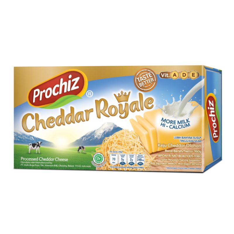 

PROCHIZ PROCESSED CHEDDAR CHEESE ROYALE 160 GRAM