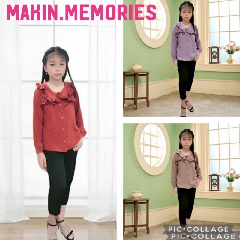 Blouse Kids Fashion Kemeja Blus Anak Perempuan Umur 7-14 Tahun