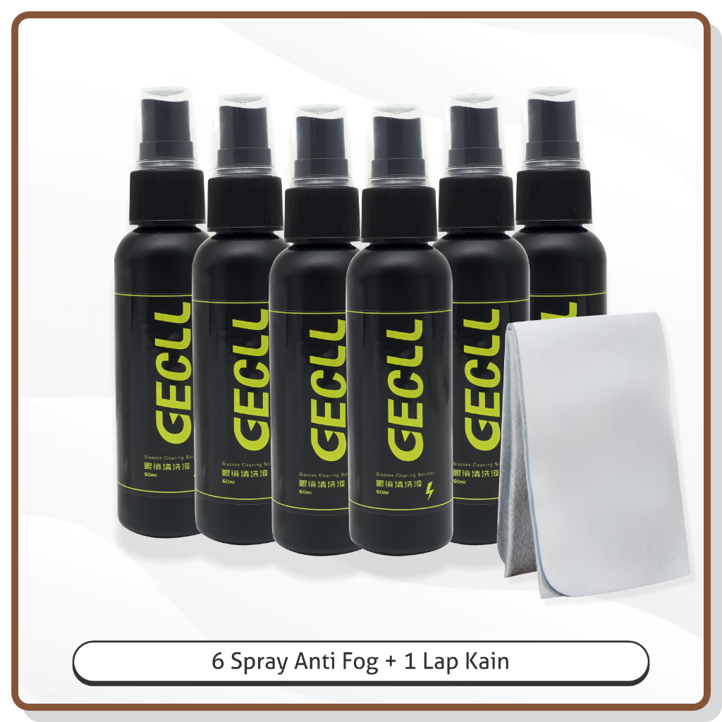 La Chapella - Cairan Pembersih Biasa Anti Fog Spray Lensa/Kacamata/hp/Kamera/Jam Tangan Cleaner Spray Termurah Free Lap P007 P010-AF 6Botol+1Kain