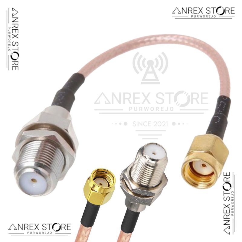 ANREX STORE Pigtail RPSMA Male Single to F Female / Pigtail Modem / Pigtail Antena Wifi