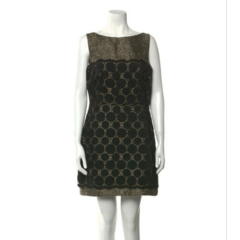 Preloved Milly Gold Metallic Dotted Minum Dress