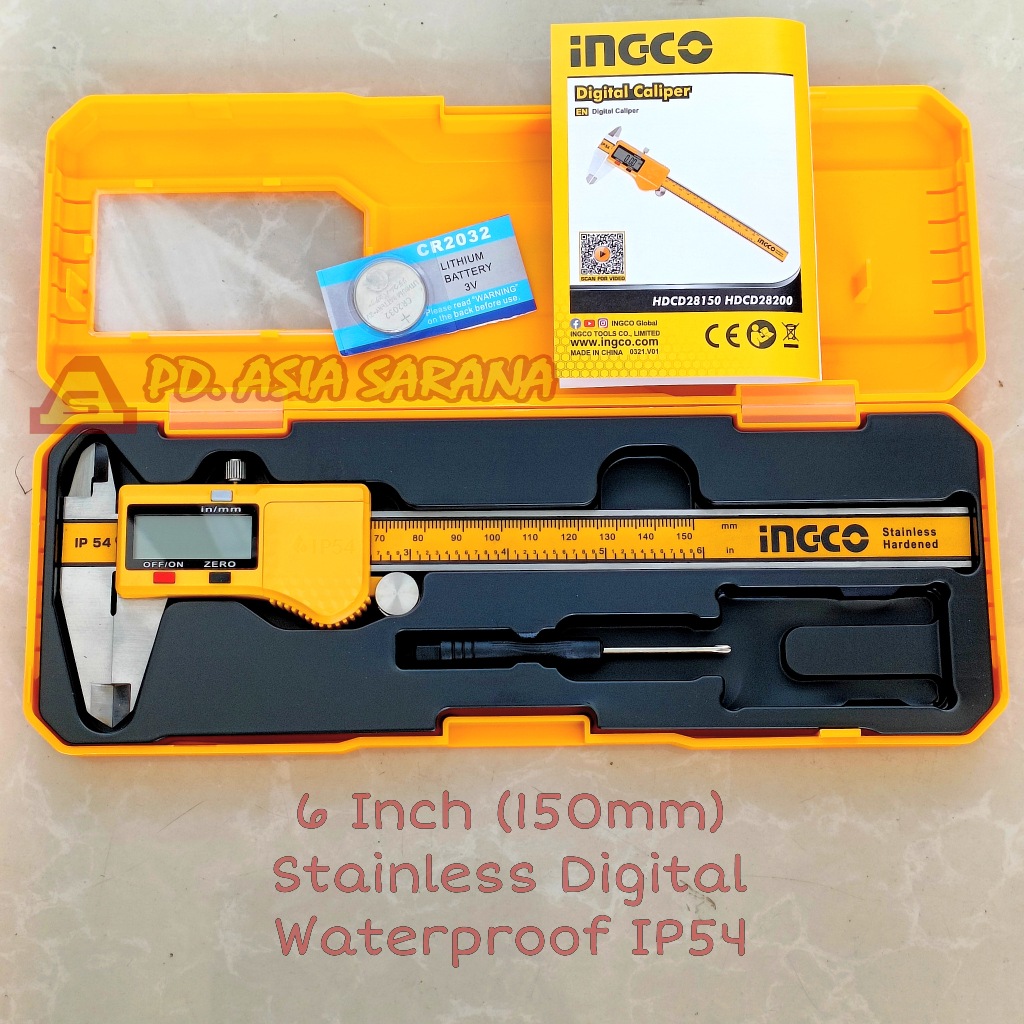 

Digital Vernier Caliper 6" Inch INGCO HDCD28150 Sigmat Jangka Sorong