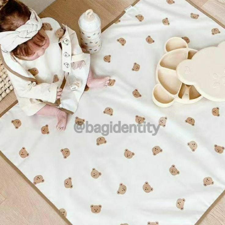 Baru Perlak Bayi Alas Makan Alas Main Waterproof Import Korea Korean Motif Bear Beruang Lucu Perleng