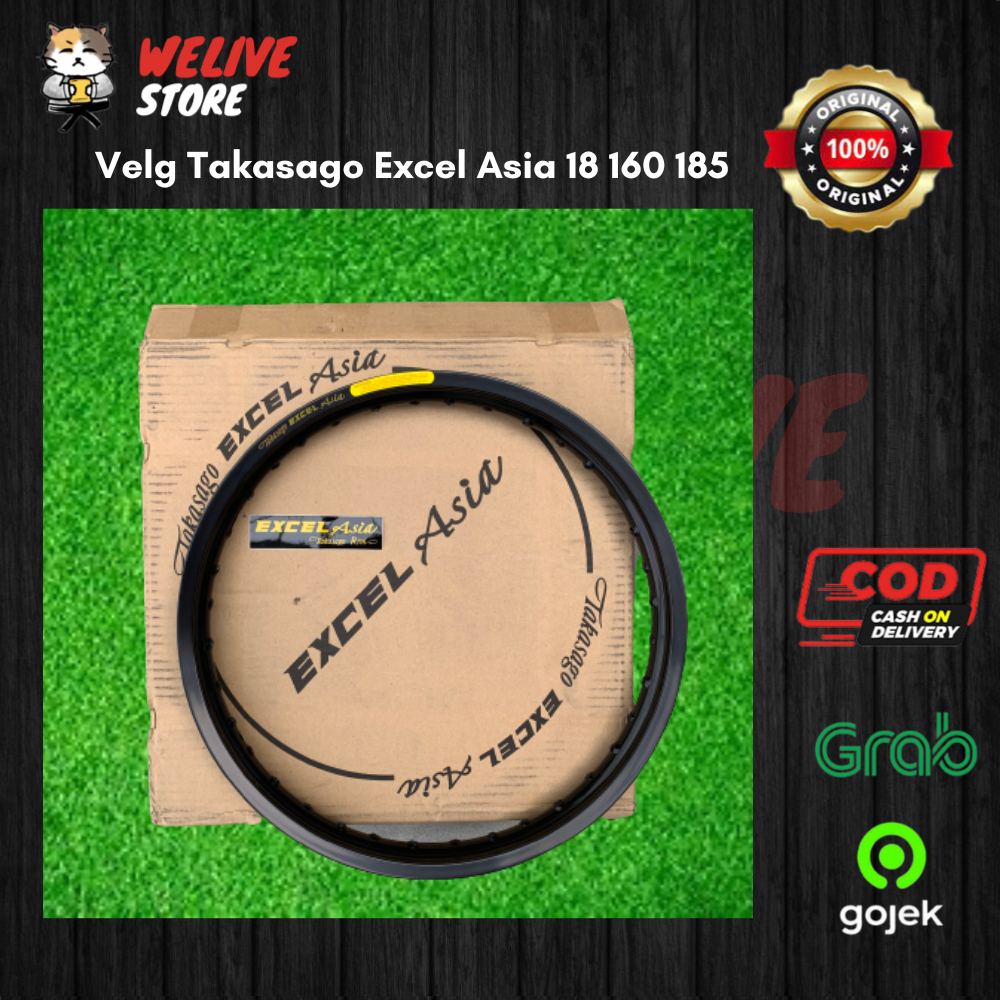 Termurah Pelek Velg Takasago Excel Asia Ring 18 X 160 / 18 X 185 /36 hole Hitam Black KLX CRF RX kin