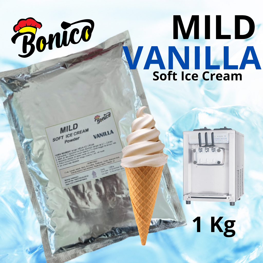 

Mild BONICO VANILLA SOFT ICE CREAM POWDER 1kg premix bubuk es krim mesin lembut VANILA ice crea maker softmix