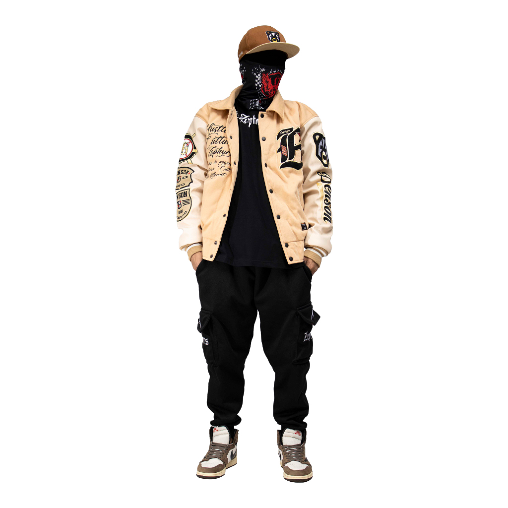 Jacket Varsity Embroidery Benson Bear Brown