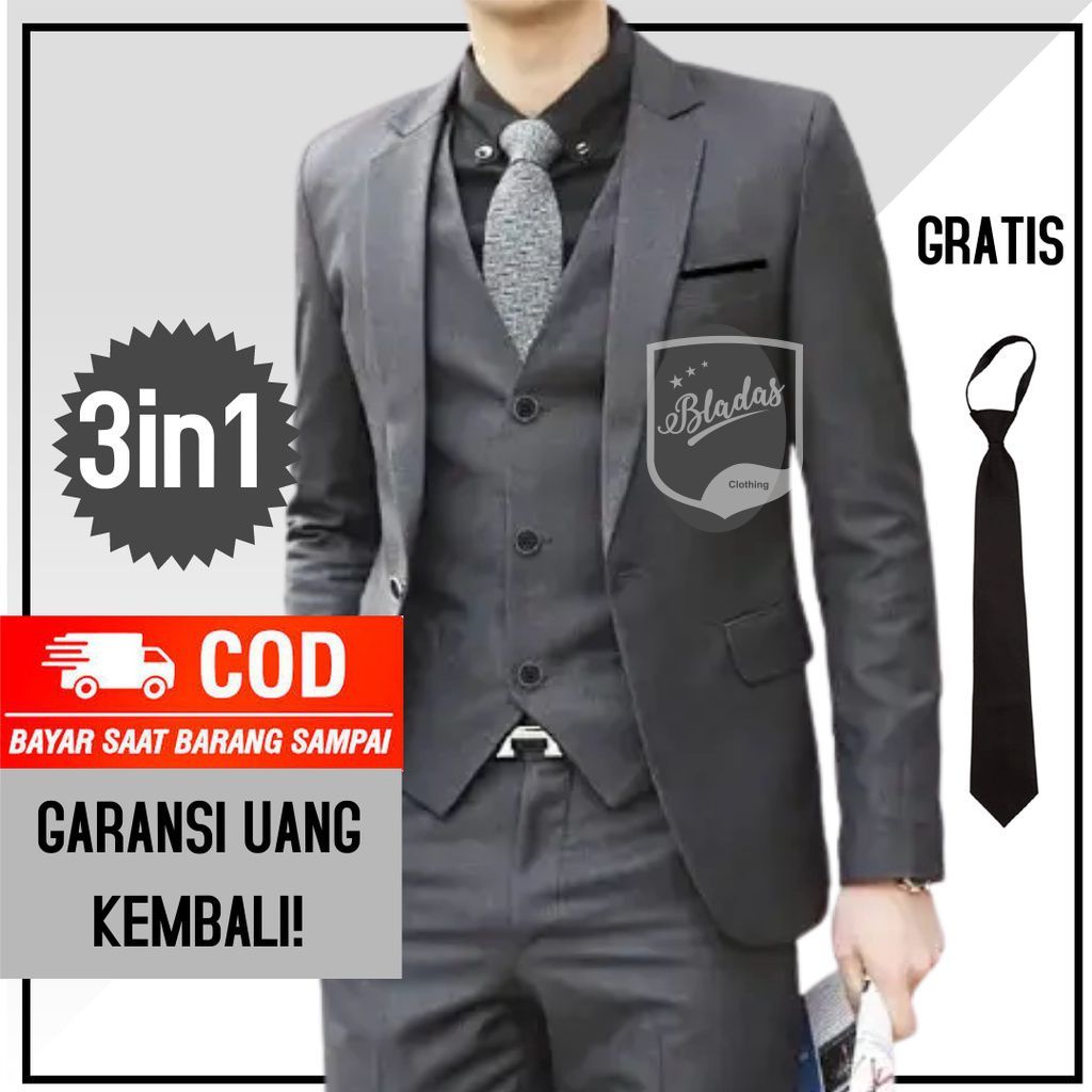 SETELAN JAS PRIA PREMIUM - JAS PRIA - JAS FORMAL - JAS FORMAL PRIA SETELAN- JAS PRIA HITAM