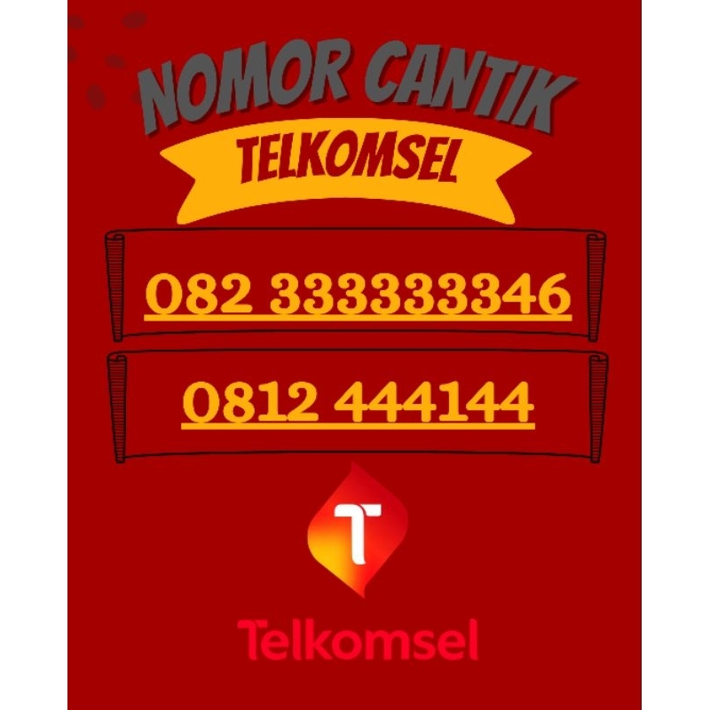 Nomor cantik telkomsel sapta 333333 10 digit 44444