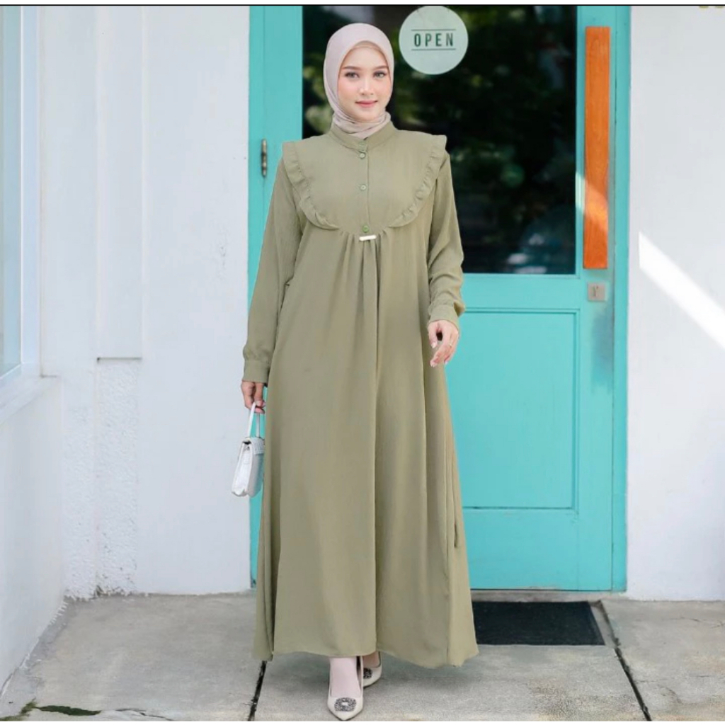 NAMIRA DRESS CRINKLE gamis muslimah perempuan terbaru busui friendly gamis polos wanita terbaru 2023