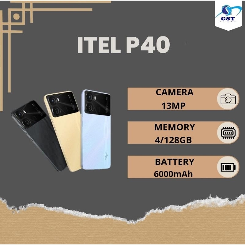 HP ITEL P40 RAM 4 INTERNAL 128Gb MURAH BERGARANSI RESMI BISA COD