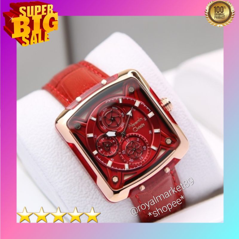 [PILIHAN WARNA LAIN GESER FOTONYA] ORI JAM TANGAN WANITA ALEXANDRE CHRISTIE CASE CRYSTAL KULIT STRAP