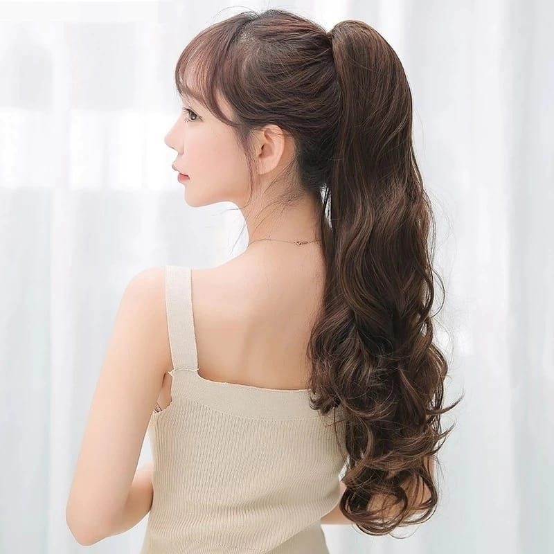 {MY} Rambut Palsu Jepit Panjang 55cm Model Gelombang / Rambut Jepit Palsu Keriting Panjang 55cm