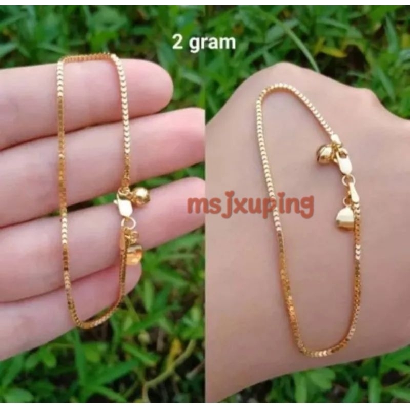 Gelang Titanium Viral Rantai Itali Emas 24K