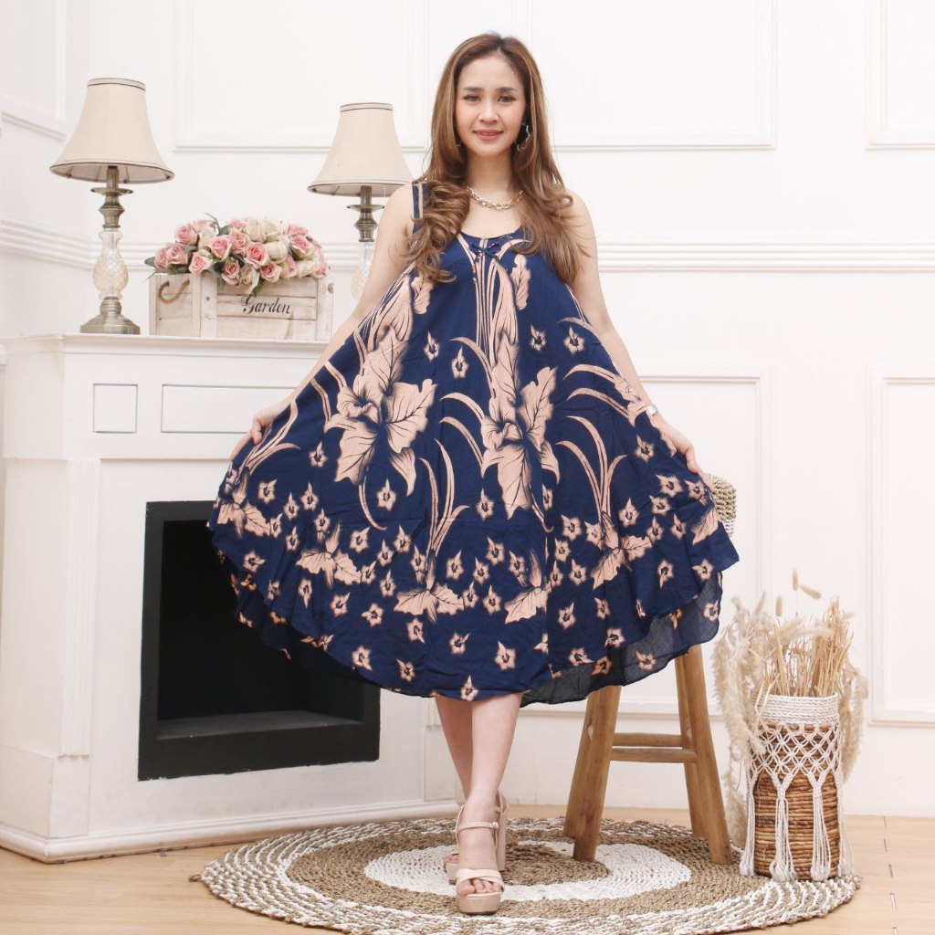 Daster Payung Jumbo Kekinian Ld 110 Yukensi Motif Alang-Alang Home Dress Rayon Premium Batik Pekalon