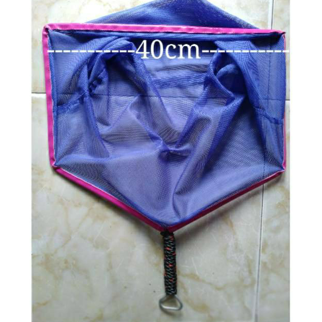 Ready.. Jaring Ikan,Serok Ikan,Seser Ikan Segi Lima Bahan Halus Strimin 40cm 41