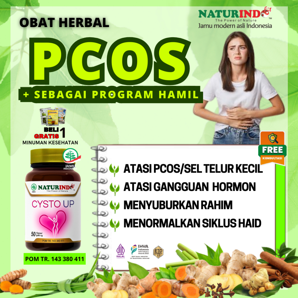 Obat Herbal PCOS Program Hamil Polycystic Ovarium Syndrom Penyubur Kandungan Sel Telur Kecil Naturin