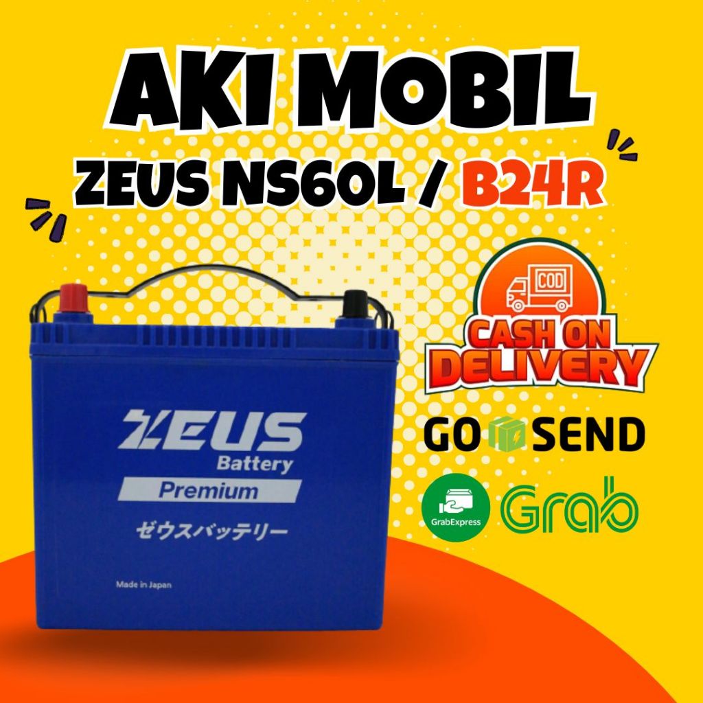 Aki Mobil Daihatsu Terios NS60 (46B24R) Zeus Accu Kering /MF 45 Ampere