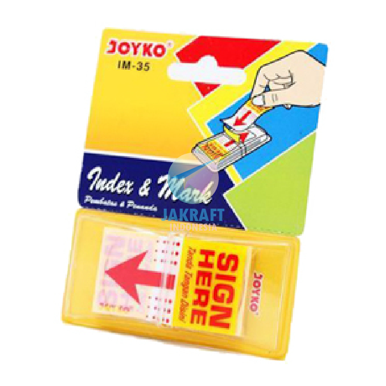 

↑❂❉ (50 Pcs) Memo Tempel SIGN HERE Bening Transparan JOYKO Index & Mark IM-35 Sticky Notes