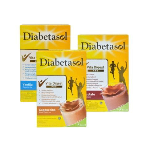 

Diabetasol susu diabetes rasa coklat / vanilla / cappucino 600 gram (570 gram)