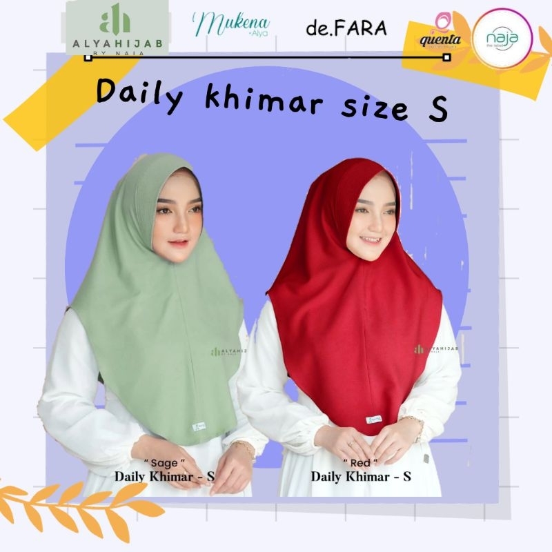 Daily Khimar Size S / Alya hijab by Naja/ Soft Pad / Khimar Instan Simpel / Khimar Anti Tembem