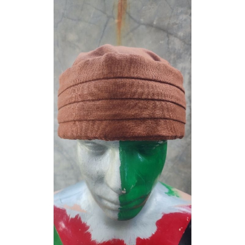 peci buhun coklat - peci habib wali - peci kopeah imamah sorban Candra Sumirat - peci coklat - imama