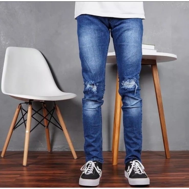 promo/Celana Jeans Pria Sobek Ripped /celana panjang pria sobek lutut/Celana pria Strecth / Celana p