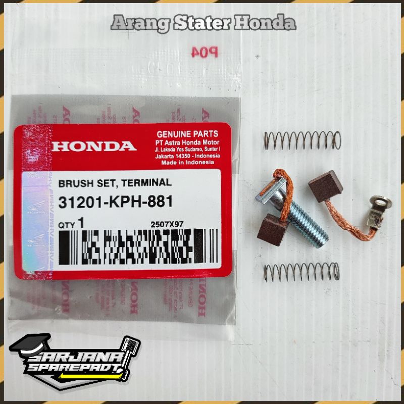 Areng Arang Stater Starter Cool Motor Honda Kharisma Supra X 125 CB150R Verza Set Dinamo Terminal