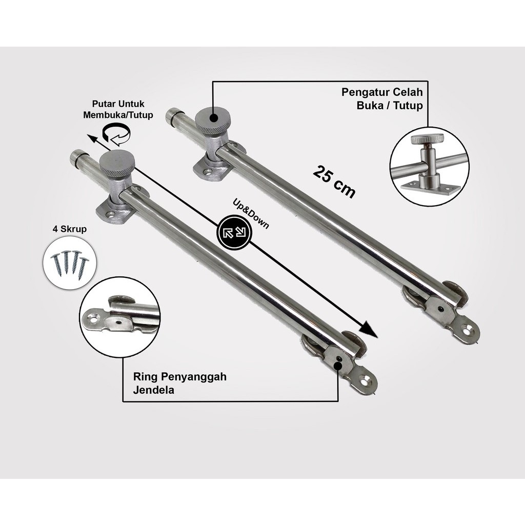 Lamskar Pipa Bulat Tebal Hak angin Penahan Jendela | ramskar pipa jendela