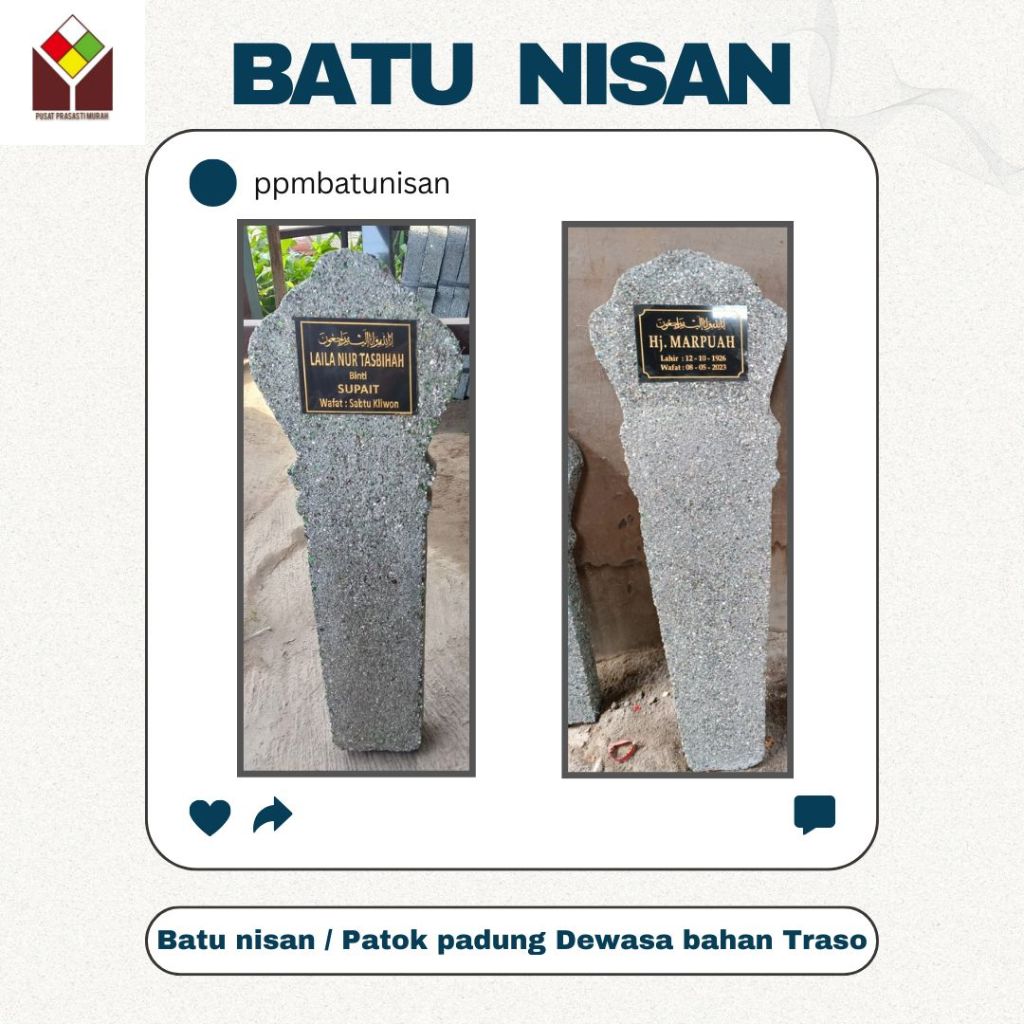 Batu Nisan / Patok Padung / Patok Makam Dewasa Traso