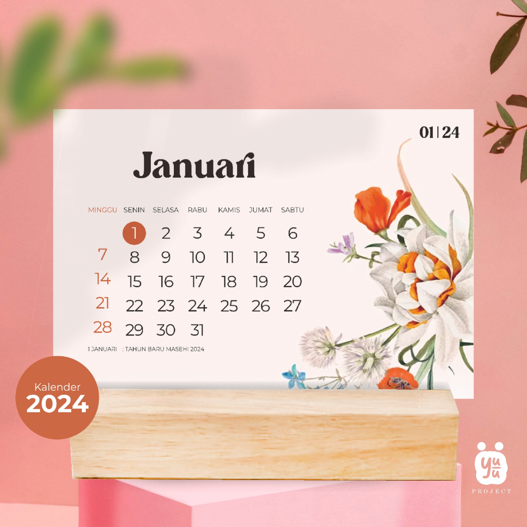 

KALENDER AESTHETIC | DESK CALENDAR / WALL CALENDAR | Kalender meja tatakan kayu unik