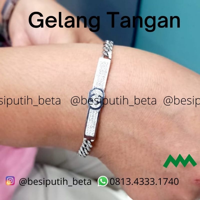 Gelang Tangan Besi putih /gelang besi putih ambon
