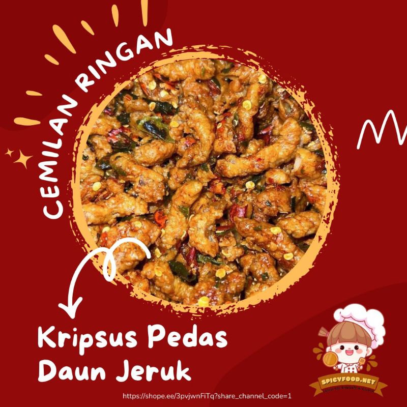 

KRIPSUS(KRIPIK USUS) ORI DAN PEDAS DAUN JERUK KEMASAN100GR & 200GR