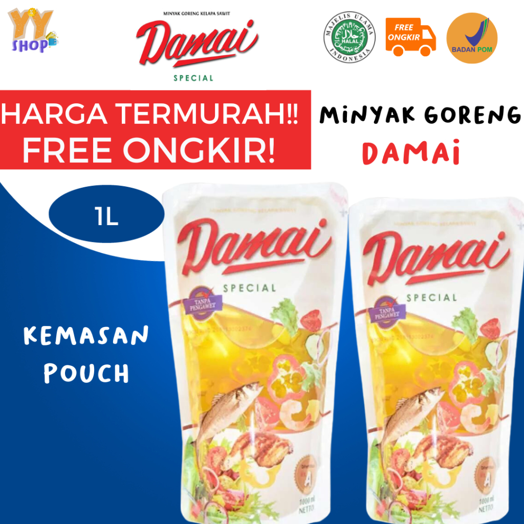 

Minyak Goreng DAMAI 1L Kemasan Pouch/ Refill | Minyak Murah