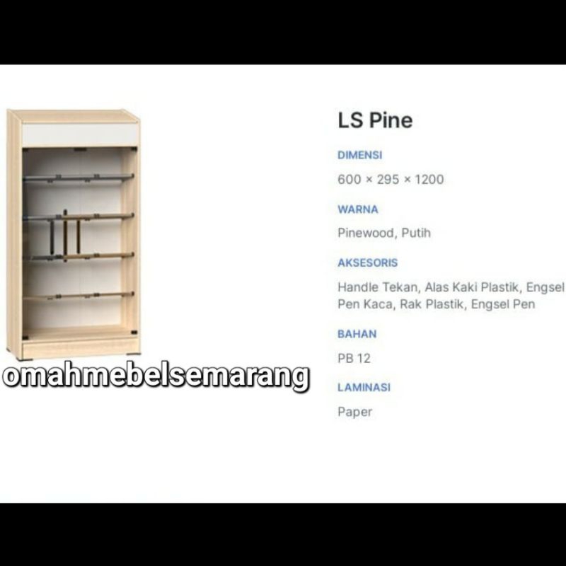 lemari rak sepatu pintu kaca GSTAR LS PINE shoes rack minimalis