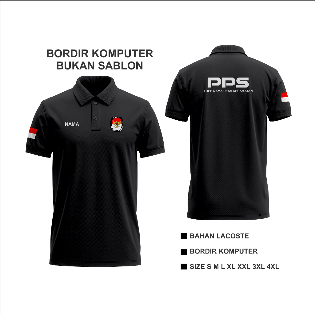 Bisa Custom / Baju PPS Bordir kaos pps bordir Polo PPS Bordir / Kemeja PPS bordir