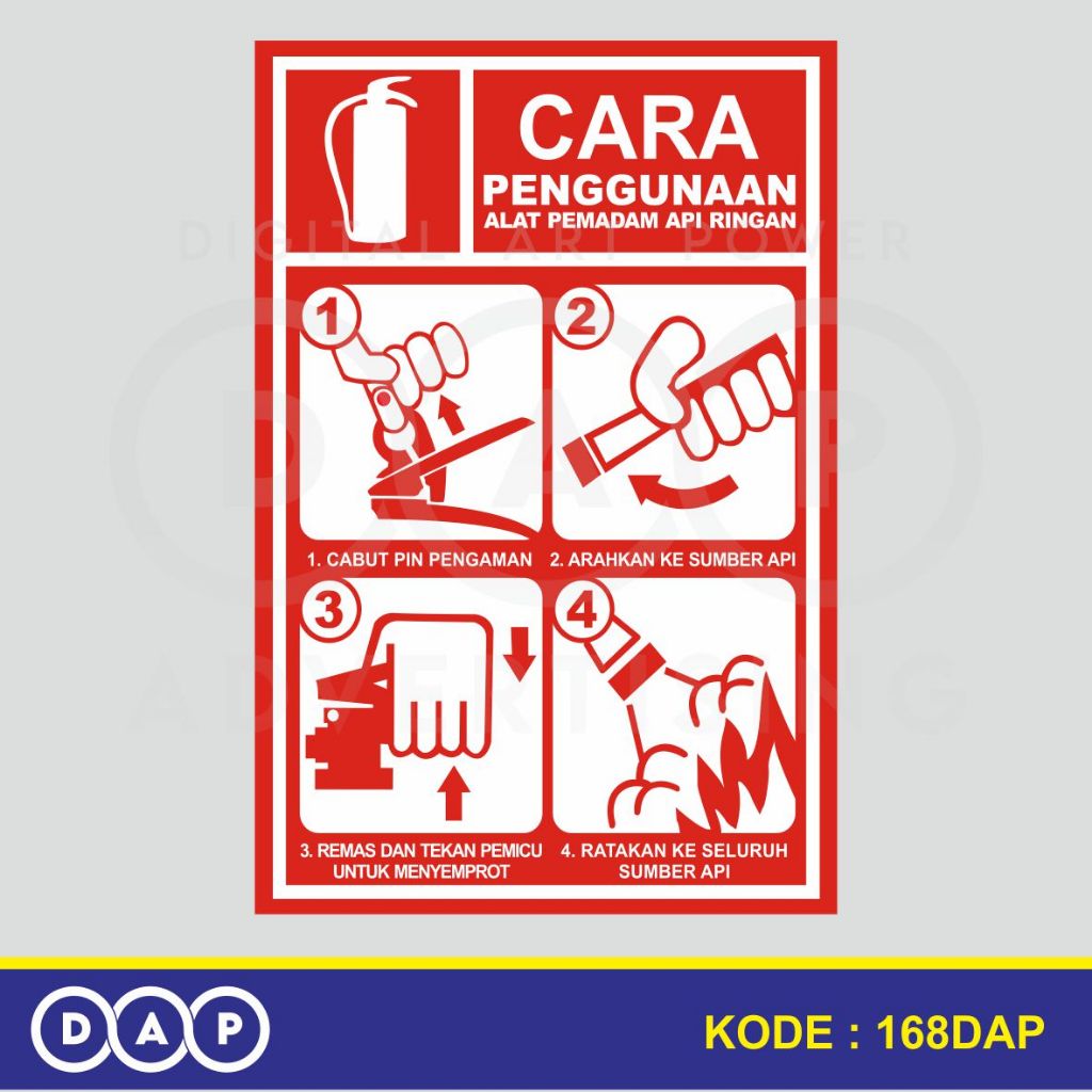 

168 - STIKER PETUNJUK PENGGUNAAN APAR - 20 x 30 CM - VYNIL - TERBAIK