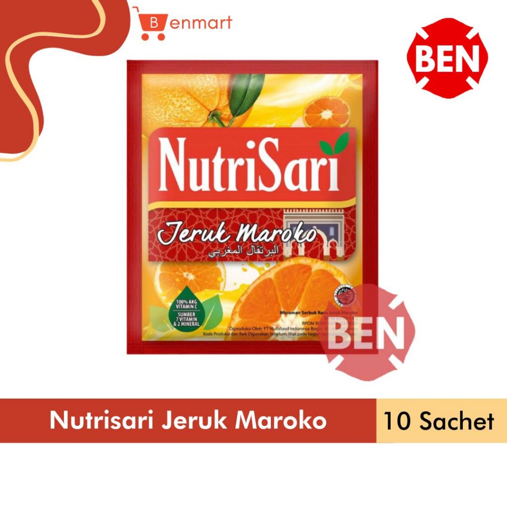 

Nutrisari Jeruk Maroko 1 Renceng 10 Pcs Sachet - Nutri Sari Orange Dus