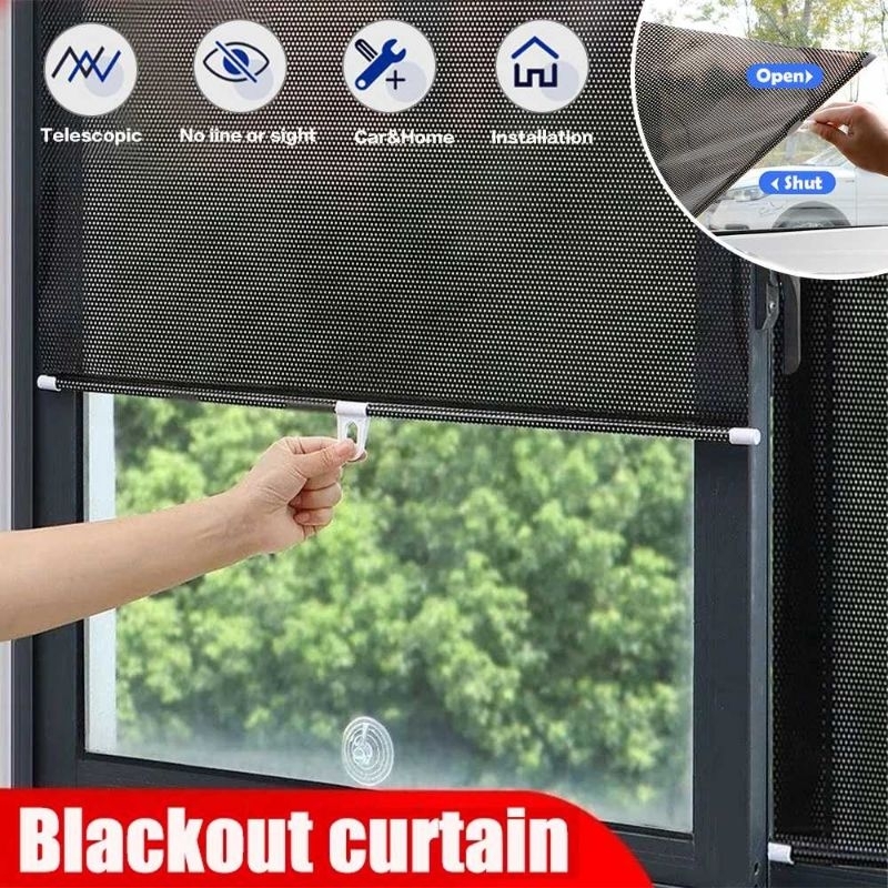 Gorden Jendela Tarik Anti Sinar UV Matahari Roller Blind Tirai Kaca Mobil